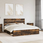 Lovos rėmas Rūkyta ąžuolas 200 x 200 cm Kietos pu&scaron;ies mediena