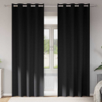 Užuolaidos su žiedais, blokuojančios &scaron;viesą 2 pcs Juoda