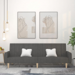 Dvivietė sofa-lova, tamsiai pilkos spalvos, audinys