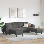 Sofa Tamsiai pilka 250 x 188 x 76 cm Kordūrinis audinys