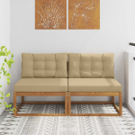 Lauko Vidurinis Sofa su pagalve 2 Vienetas Natūrali