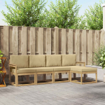 Lauko sofos komplektas su pagalve 5 pcs Balta ir kreminė