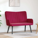 Dviejų vietų sofa Vyno raudonumo 115 x 61 x 87 cm Aksomas