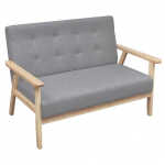 Dvivietė sofa, &scaron;viesiai pilkos spalvos, audinys