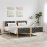 Lovos rėmas Tamsiai pilka 180 x 200 cm Kietos pu&scaron;ies mediena
