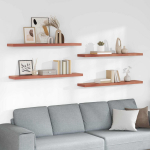 Sieninė lentyna su saugykla 4 pcs Raudona 120 x 23,5 x 4 cm