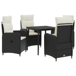 Sofa Stalo Rinkinys su pagalve 5 pcs Juoda ir kreminė balta