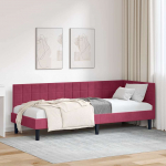 Kampinė lovos konstrukcija Vyno raudona 80 cm x 200 cm Aksomas