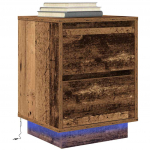 Spintelė prie lovos su LED lemputėmis Old Wood 38x34x50 cm