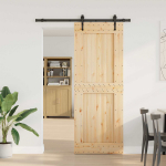 Slankios durys NARVIK Natūrali ir juoda 85 x 210 cm (152,5 cm)