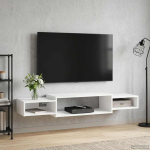 Sieninis televizoriaus stovas Sieninis Balta 140 x 28 x 21 cm