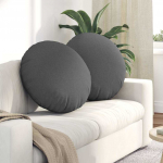 Sėdynių pagalvėlės 2 pcs Tamsiai pilka &Oslash;80 x 29 cm audinys