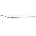 Rankinė i&scaron;traukiama markizė su LED Baltas 5 x 3 m