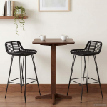 Baro taburetė 2 pcs Juodas 44 x 46 x 91 cm Ratana ir Plienas
