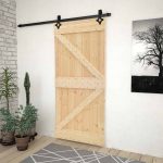 Slankios durys Natūrali ir juoda 90 x 210 cm