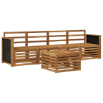 Lauko sofos komplektas 5 pcs Natūrali Kietos akacijos mediena