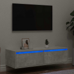 TV spintelė su LED ap&scaron;vietimu, betono pilka, 100X35,5x25 cm