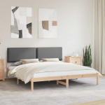 Lovo rėmas su apmu&scaron;tu galvūgaliu Tamsiai pilka 180 x 200 cm