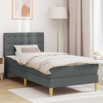 Lovos rėmas su čiužiniu Tamsiai pilka 90 x 190 cm audinys
