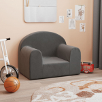 Vaiki&scaron;ka sofa, antracito spalvos, mink&scaron;tas pliu&scaron;as