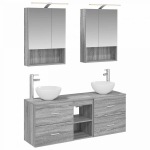 Vonios spintos komplektas 5 pcs Pilka Sonoma 50 x 14,5 x 70 cm