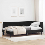 Kampinė lovos konstrukcija su galvūgalio Juoda 90 cm x 200 cm