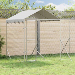 Lauko voljeras &scaron;unims su stogu, sidabrinis, 6x2x2,5m, plienas