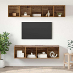 TV spintelių komplektas 4 pcs Senovinis medis Apdirbta mediena