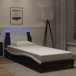 Lovos rėmas su LED be čiužinio, Zadar, juodas ir baltas, 100x200cm