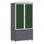 Juodai ra&scaron;omas spinta ROROS Pilka ir balta 90 x 45 x 180 cm