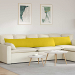 Sofa Pagalvės 2 pcs Geltona 200 x 40 cm Kordūrinis audinys