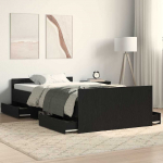 Lovos rėmas Juodas ąžuolas 193 x 93 x 50 cm Apdirbta mediena