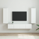 TV sieninė spintelė 2 pcs Blizgus baltas 30 x 31 x 100 cm