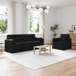 Sofa 2 pcs Juoda 198 x 78 x 80 cm audinys