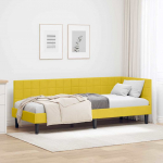 Kampinė lovos konstrukcija Geltona 80 cm x 200 cm Aksomas
