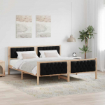 Lovos rėmas Juoda 160 x 200 cm Kietos pu&scaron;ies mediena