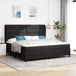 Kiemas lova su čiužiniu Juoda 200 x 200 cm Poliesteris