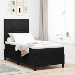LED Čiužinio Lova su čiužiniu Juoda 100 x 200 cm audinys
