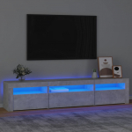 TV spintelė su LED ap&scaron;vietimu, betono pilka, 195x35x40cm