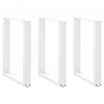 Valgomojo stalo kojelės, 3 vnt., baltos, 70x(72-73) cm, plienas, U formos