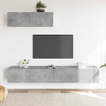 TV spintelių komplektas, 3 dalių, betono pilkas, mediena