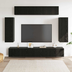 TV spintelių komplektas 6 pcs Juodas ąžuolas 100 x 30 x 30 cm