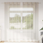 Voile Užuolaida 2 pcs Smėlio 245 x 140 cm Poliesteris