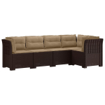 5-vietė sodo sofa su pagalvėlėmis Rataninio i&scaron;vaizdos PP Ruda
