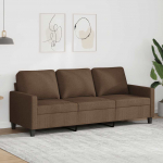Trivietė sofa, rudos spalvos, 180cm, audinys