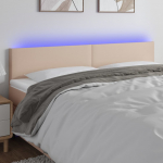 Galvūgalis su LED, kapučino spalvos, 180x5x78/88cm