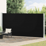 I&scaron;traukiama &scaron;oninė kiemo pertvara, juodos spalvos, 200x600cm