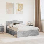 Lovos rėmas Betoninė 160 x 200 cm Kietos pu&scaron;ies mediena