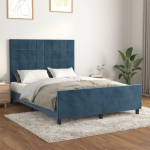 Lovos rėmas be čiužinio tamsiai mėlynas 140x190 cm aksomas