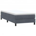 Box Spring Lova be čiužinio Tamsiai pilka 90x210 cm aksomas
